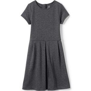 Lands' End School Uniform Girls Short Sleeve Ponte Dress Top of Knee, NWT